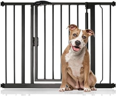 Bettacare Auto Close Pet Gate, 96.6cm - 103.6cm, Matt Black, Pressure Fit Stair Gate for Dog & Puppy, Safety Barrier for Doors Hallways and Spaces, Easy Installation | Pressure fit, no drilling, one-handed opening, double locking, auto-close, easy install.