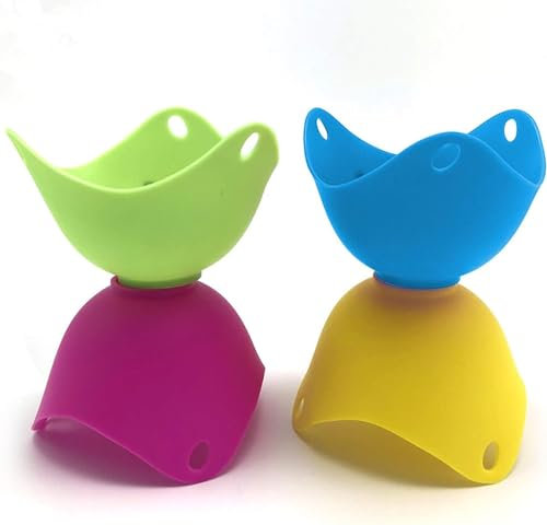 Pocheuse à œufs en silicone - Anti-adhésif pour œufs pochés en silicone de qualité alimentaire - Pour plaques de cuisson au micro-ondes, chaudière à œufs - Bol pour cuisson, ustensiles de cuisine