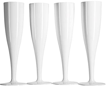 ProductPro 10 x White Prosecco Flutes Biodegradable Champagne 175ml Capacity