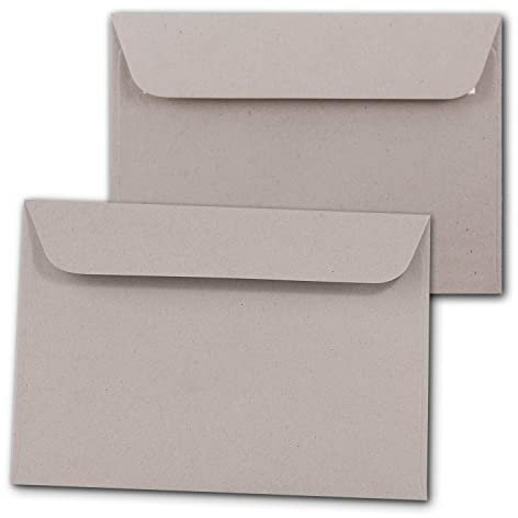 ARTOZ 100 x Briefumschläge DIN C6 - Farbe: beech (hellgrau/hellbraun) - 11,4 x 16,2 cm - mit Haftklebung und Abziehstreifen - Serie Greenline