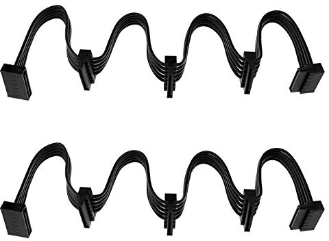 2 Stücke 15 Pin SATA Power Verlängerungskabel 1 Stecker auf 4 Buchse Y Splitter Kit 20 Zoll 18AWG Kabel Computer Power Optisches Laufwerk