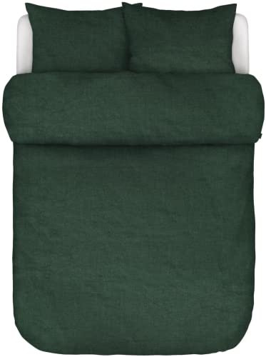 Marc O Polo Leinen Bettwäsche Valka deep-Green, 1 Bettbezug 135 x 200 cm + 1 Kissenbezug 80 x 80 cm