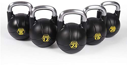 Kettlebells AGYH Schwarz Stahlguss, Bauchmuskeln Taille Muskeltrainingsgeräte, Einteilige Formen, 8kg / 12kg / 16kg / 20kg / 24kg (Size : 24kg/52.9lb)