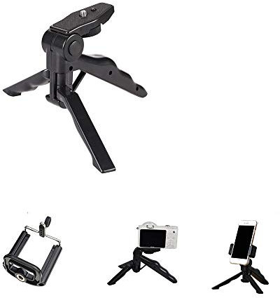K-S-Trade Qualitativ & Innovativ Stativ Tisch-Ständer Dreibein Handy-Stativ Ständer Für HTC One X10 Mini-Stativ Smartphone Tripod Handy-Stativ Aus