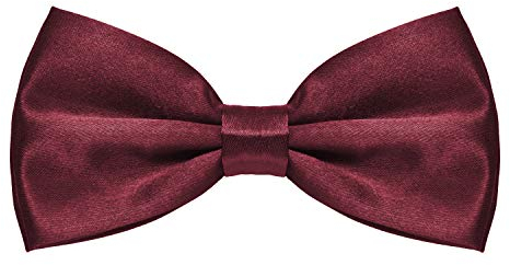 MASADA Herren Fliege Bordeaux glänzend und stufenlos verstellbar, handgefertigt mit Hakenverschluss - 12 x 6 cm 100% Polyester