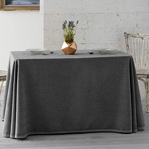 Lanovenanube Falda Camilla Chenilla Rectangular 80x140 cm Gris Marengo | Tejido chenilla aterciopelado y tacto suave. Composición 50% PES, 20% algodón y 30% PAC. Acabado con ribete.
