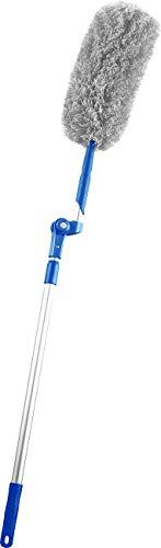 Sichler Haushaltsgeräte XXL-Staubwedel: Teleskop-Mikrofaser-Staubwedel, biegbar, arretierbares Griff-Gelenk (Microfaser waschbar, Reinigungswedel, Teleskopstange)