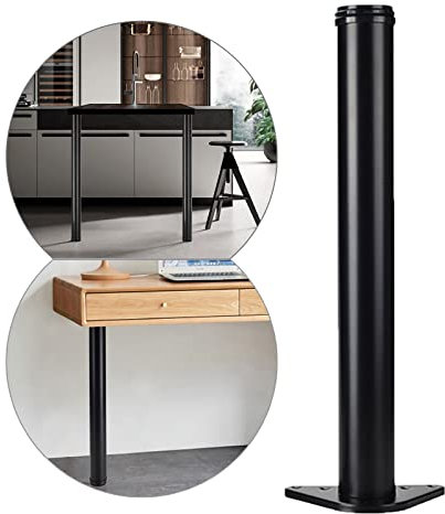 Pieds De Meuble-Pieds De Table Réglables en Hauteur-Jambes De Interchangeables-Pieds De Bureau en Métal Pieds De Barre,Pieds De Support De Meuble De Bureau À Domicile,Noir/Blanc,Black-80cm(31.5in)