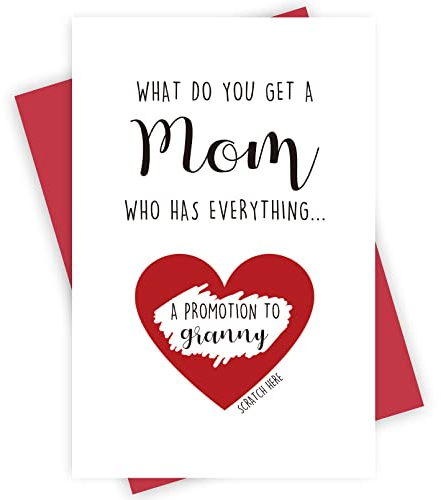 Lustige Schwangerschaft Ankündigungskarte, Schwangerschaft Offenbarung Rubbelkarte für Muttertag Mutter Geburtstag Eine Beförderung für Oma