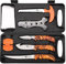 KNINE OUTDOORS Jagd Hirsch Messer Set Red Maple Camo Griff Field Dressing Kit Portable Game Processor Set, 8 Stück