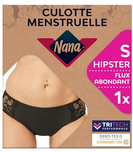 Waschbare Perioden-Unterwäsche für Frauen bei starker Blutung - Schwarz - bequem, mit hoher Absorptionsfähigkeit - für Tag und Nacht, Hipster-Schnitt - [1er-Pack, X]