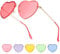 Johiux Herz Sonnenbrille Randlose Rosa Love Brille, Sonnenbrille Festival Damen Vintage,Herzförmige Sonnenbrille für Partys, Reisen, Hippie-Mode und festival zubehör. (Rosa)