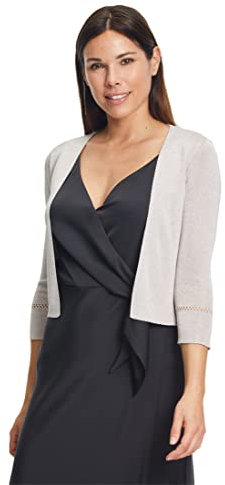 Vera Mont Damen 0225/4818 Strickjacke, Silver/Beige, XL