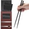 10 Pairs Fiberglass Chopsticks-Reusable Chopsticks Dishwasher Safe, 9.63 inch/24.5cm Non-Slip Family/ Hotel/ Restaurant Japanese Chop Sticks, Chinese Ramen Chop Sticks, Black
