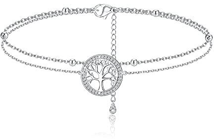 Chriscoco 925 Sterling Silber Lebensbaum Armband für Damen Mädchen Verstellbar Zierliche Baum des Lebens Armband Geschenk für Weihnachten Muttertag Geburtstag