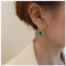Dervivea Vintage Esmeralda Pendientes De La Gota De Piedra Preciosa Verde Pendientes De Cristal Halo Cuelgan Pendientes De Lujo Rectángulo Esmeralda Joyas Para Mujeres Y Niñas