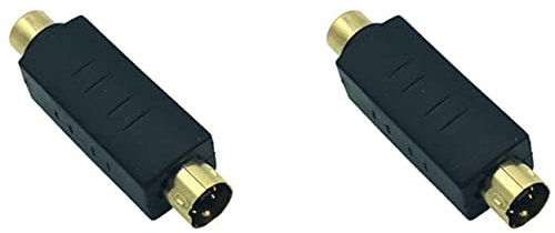 KVSERT Lot de 2 adaptateurs vidéo S-Vidéo mâle vers RCA - Mini DIN 4 broches