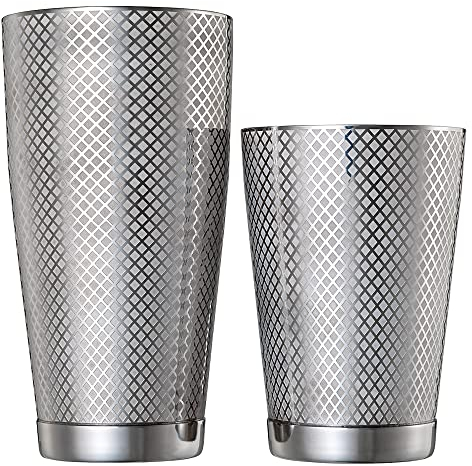 Barfly Ensemble shaker en acier inoxydable avec treillis diamanté
