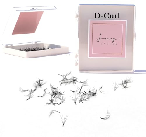 Fertige 5D Volumen Wimpern Fächer (500 Stk) D-Curl | CC-Curl | C-Curl | Längen 8-13mm handgefertigt vorgefächert (D-Curl, 9mm)