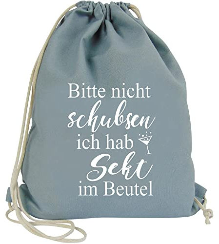 Partybob Fun-Beutel Bitte nicht schubsen - Ich hab Sekt im Beutel (Dunkelgrau)