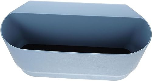 Gardening Flower Planter Railing Planter Decor Railing planters Outdoor Balcony Fence Flowers Container Flower Pot Indoor pots for Plants Home Decor Square Flower Stand Plastic ( Color : Sky-blue1 Whi