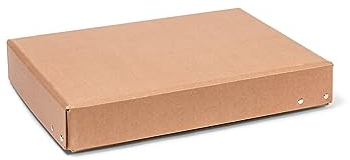 Modulor Stülpdeckelkarton genietet, für DIN A4, robuste Schachtel aus mit Natronpapier kaschierter Graupappe, 5,0 cm x 23,0 cm x 31,0 cm, braun