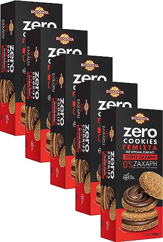 Cookies Doppelkekse gefüllte Kekse mit Kakao-Creme ohne Zucker 900g aus Griechenland