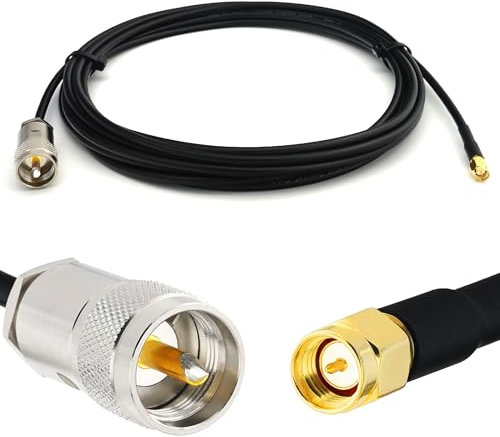 PL259 à SMA Mâle 1m UHF Câble coaxial RG58 50 Ohm — Résistant aux intempéries — rallonge pour HAM cable antenne CB Radio Analyseur Tosmetre Marine RF VHF Cibi SDR Radio Amateur