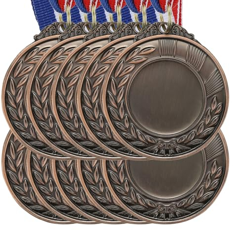 PATIKIL Leere Auszeichnungsmedaillen, 10er-Pack Bronze Auszeichnungsmedaillen mit Halsband, Machen Sie Ihre eigenen Medaillen, Gewinnermedaillen Preis für Sportspiele und Wettbewerbe