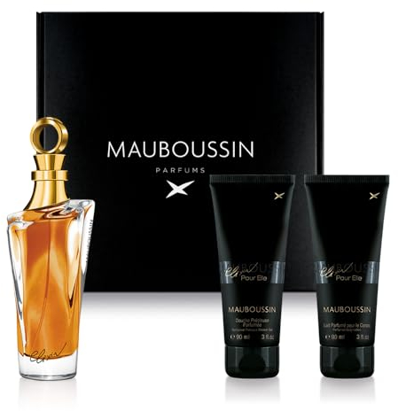 Mauboussin - Coffret Elixir Pour Elle : Eau de Parfum 100ml, Gel Douche 90ml & Lait Corps 90ml
