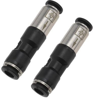 The Lord of the Tools 2pcs 6mm Type à Prise Rapide Clapet Anti-retour Unidirectionnel Débit Pneumatique Connecteurs de Clapet Anti-retour à Air Comprimé Pousser pour Connecter le Tube d'air