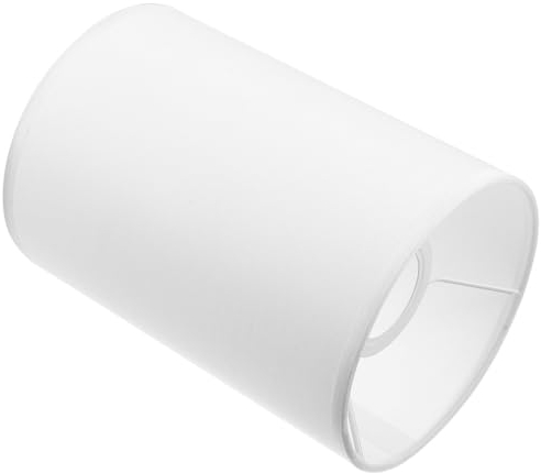 Warmhm Lampenschirm Aus Natürlichem Leinen E27-Lampenschirm Aus Stoff Trommellichtschirm Aufsteckbare Lampenabdeckungen Für Tisch-Steh-Pendelleuchte Weiß