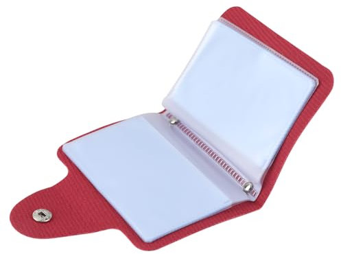 Porte Cartes de Crédit Cuir 24 Fentes Pour Cartes, Card Holder Portefeuilles et Porte Carte Bancaire Homme Cuir Cash Id Portefeuille en Ultra-Fin Série Cartes Visite Housse Rangement (Rouge Prune)