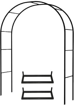 Rankbogen Rosen,Metall Rosenbogen,Rankhilfe Gartenbogen Hochzeitsbogen,Rosenspalier aus Stahl,Torbogen Garten Rankgitter Rosenhilfe für Kletterpflanzen,Breite 40cm