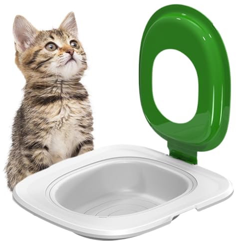 Misaakoeq Siège de Toilette pour Chat - Entraîneur de Litière et Nettoyage des Toilettes pour Chats, Réutilisable