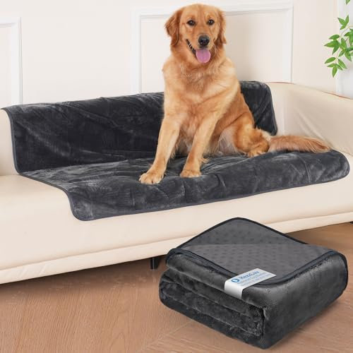 HezzLuv Manta Impermeable para Perros 80 x 100 cm, Manta Lavable de Franela para Sofá y Cama, Antideslizante, Calida, Antifugas, Protector de Muebles para Perros y Gatos de Tamaño Pequeño a Grande