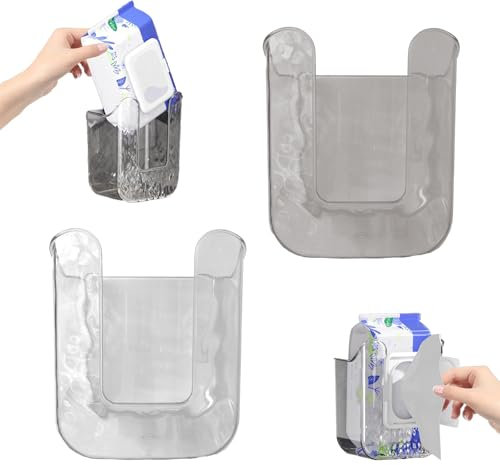 2 Stück Feuchttücher Aufbewahrungsbox Wandhalterung, Toilettenpapier Box, Feuchttücherspender für Küche, Schlafzimmer, Zuhause, Badezimmer