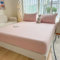LSZHBSL Jersey spannbettlaken 180 x 200 + 30 cm Hellrosa mit Kissenbezug Weiches Atmungsaktives Bettlaken rutschfeste Spannbetttuch Geeignet für 30 cm Matratze