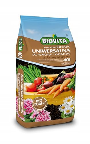 BIOVITA Universelle Torffreie Blumenerde mit Kompost, 40L – Ideal für Gemüse und Blumen