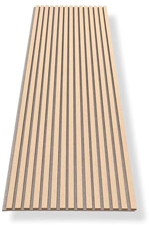 HAGEFOL® Akustikpaneele Holz 240x60 cm, Farbe: Eiche, Filz: Beige, Wandpaneele Holz, 3D Lamellenwand aus Holzfurnier auf Akustik Filz, Akustikpaneele 2400x600 mm
