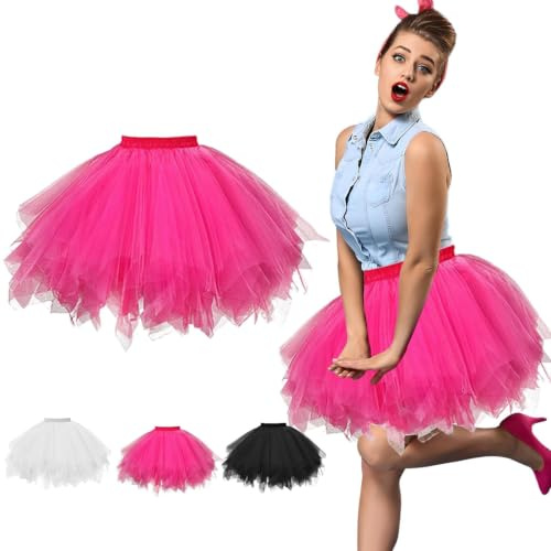 Glirop Women's Tulle Tutu Skirts for Teen Adult, Classic 16 Layered Ballet Skirt Fancy Dress for Ballet Prom Party Costume Masquerade Halloween Party