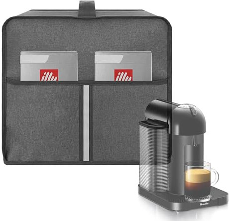 Kingshion Dust Cover Compatible with Nespresso Vertuo Coffee and Espresso Maker by Breville,The Pearl Cotton Inside Enhances Protection of The Machine -Dark Grey