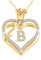 llyish Collier Femme Or Lettre Initiale A-Z Coeur Pendentif Collier Argent 925 Personnalisé Bijoux Cadeau Femme Filles Sœurs pour Anniversaire Noël Saint Valentin Fête Des Mères