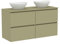 Baikal Mueble de Baño Klay. Mueble MONTADO. 2 Cajones Suspendido con Lavabo sobre Encimera. Armario de Baño. Lavabo Ceramico. 120cm Verde Cactus.