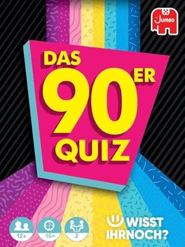 Jumbo Wisst Ihr Noch? Das 90er Quiz – Nostalgisches Fragespiel mit 200 Fragen zu Musik, TV & Kult der Achtziger, 2 Spieler, geeignet ab 12 Jahren