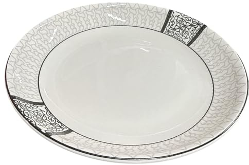 Grandi 9-Inch Deep Ceramic Plate – Durable Glazed Dinner Plate for Soup, Pasta, Salad & Everyday Meals – Microwave & Dishwasher Safe – Elegant Round Tableware for Home or Restaurant