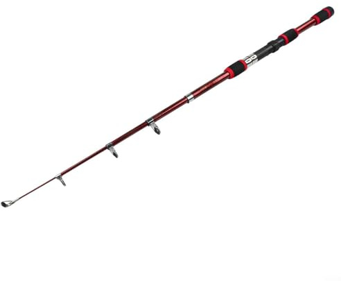 Set canna da pesca e mulinello con struttura in fibra di carbonio, perfetto per adattarsi a diversi stili di pesca (rosso)
