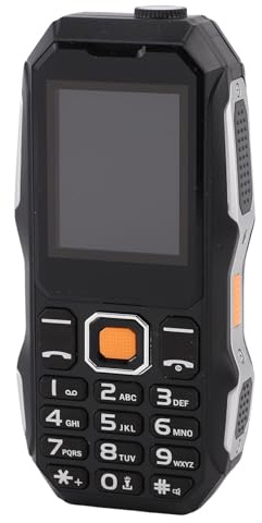 Lazmin112 Großtastiges Mobiltelefon für Senioren, Dual-SIM-Dual-Standby, HD-Bildschirm, FM, Video, E-Book, Kalender, Wecker, 13 Sprachen, LED-Taschenlampe, 5800 mAh, 2G-Mobiltelefon (EU-Stecker)
