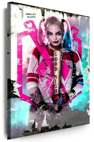 Myartstyle Leinwand Bilder Film H. Quinn, Joker, Premium Kunstdruck Wandbild (40x60 cm)