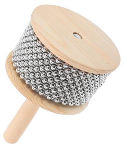 Cabasa Musikinstrument Kbs-2a 11, 3cm für Unterricht | Holz und Metall, Beige Farbton, für Anfänger und Altersgruppen, Geeignet für Gruppenauftritte und Übung